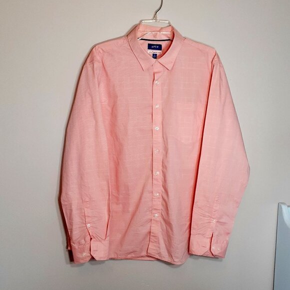 MEN'S APT. 9 Pink, Patterned Button Shirt; Long Sleeves; Size XL - Picture 1 of 5
